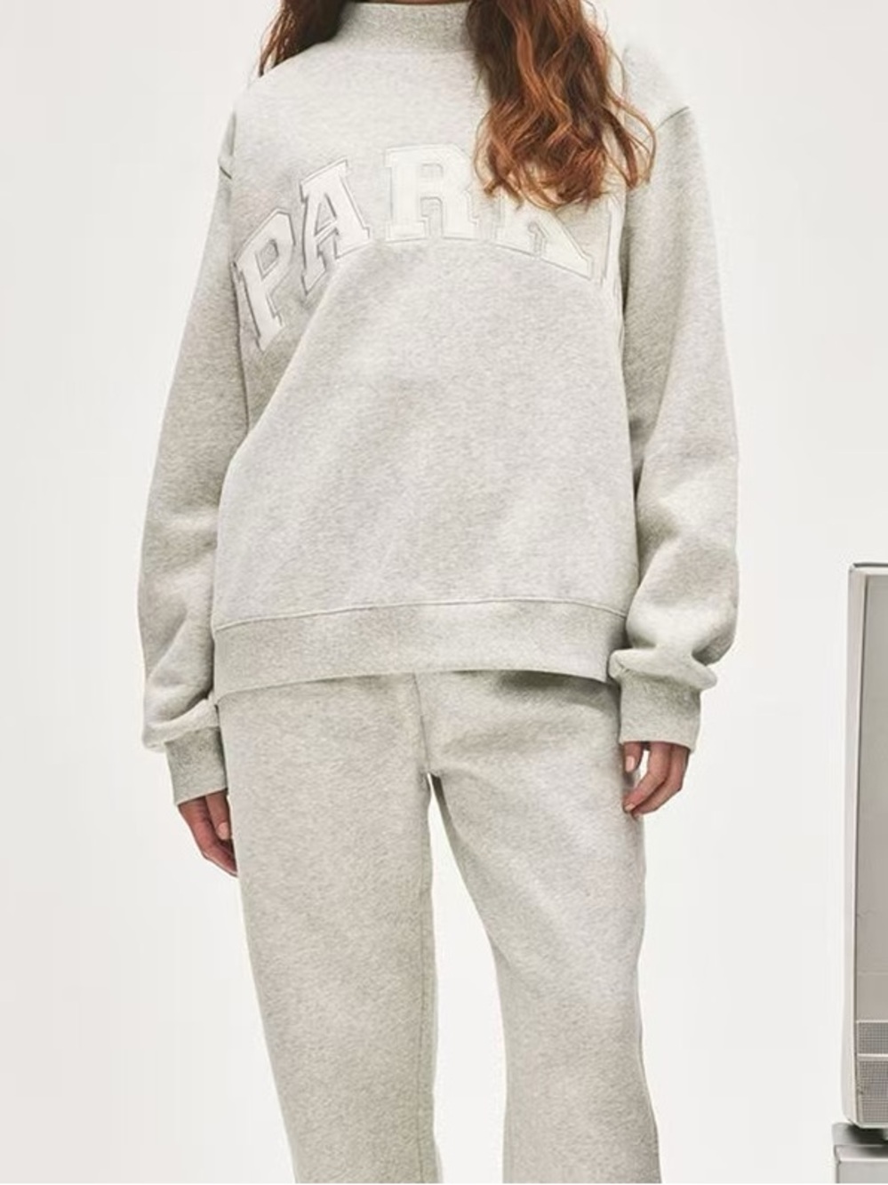 Parke Oversized Crewneck Sweatshirt - Light Gray